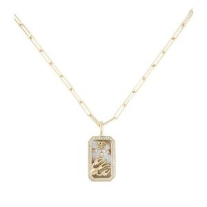 Melinda Maria Crystal and mother of pearl zodiac Cancer Amulet Pendant Necklace